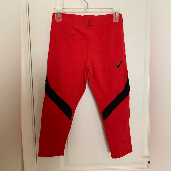 Violate The Dress Code Red Crop Leggings - Picture 2 of 5